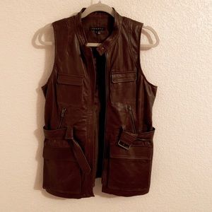 Theory Brown Classic Leather Vest